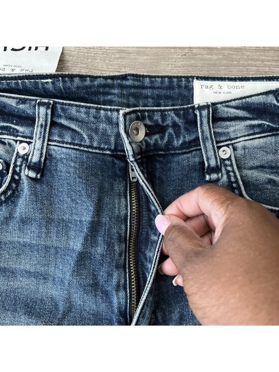 Rag Bone Nina High Rise Cigarette Crop Jean Womens 31 Vallery Wash New - Picture 3 of 16